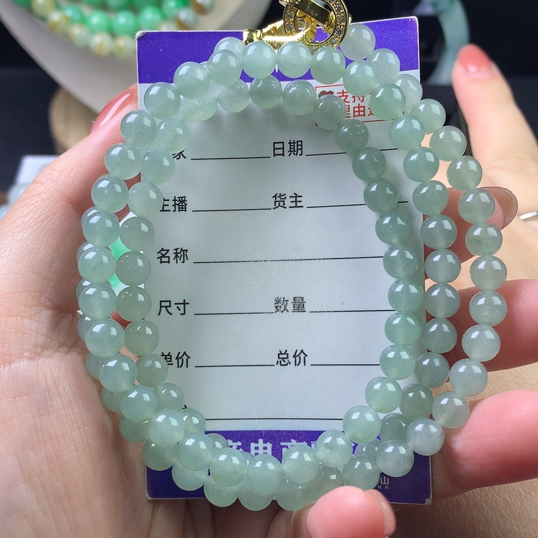 翡翠未镶嵌手链卡6.3