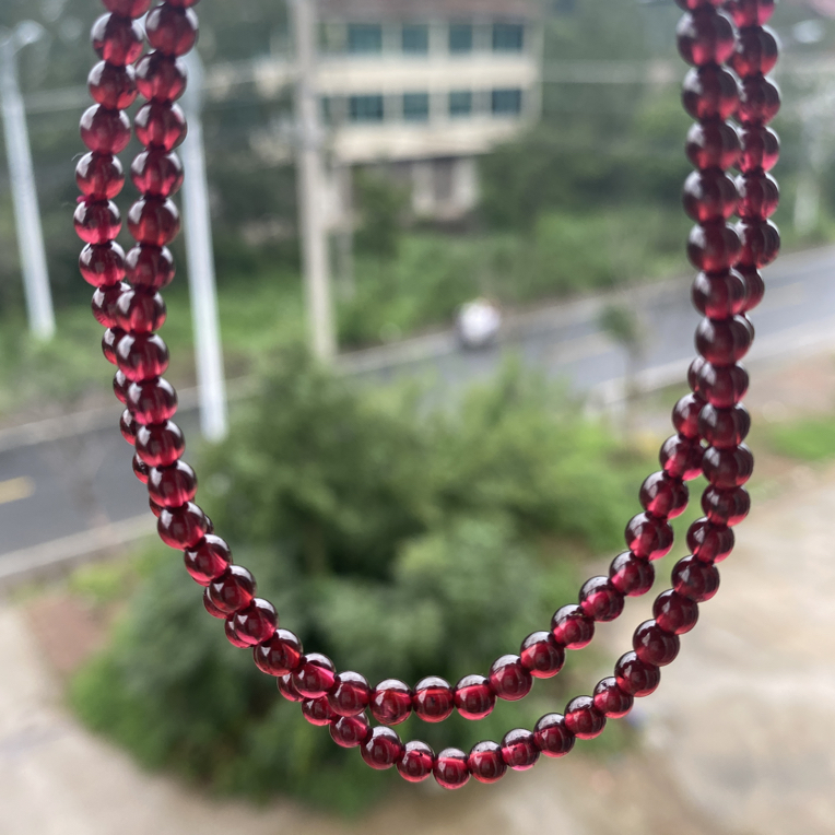 天然石榴石手串4mm