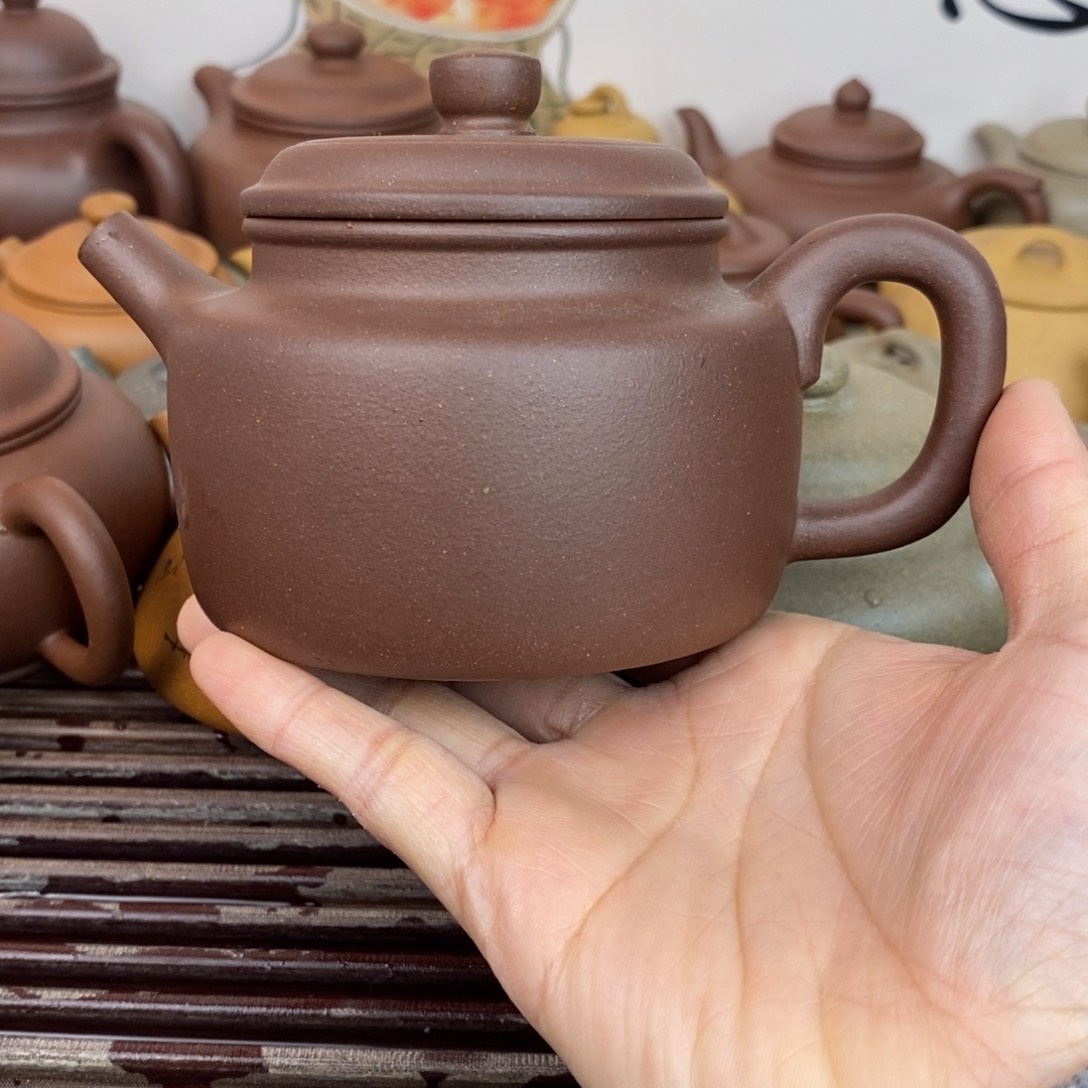 紫砂茶壶240ccccc深井羊角山紫泥德钟