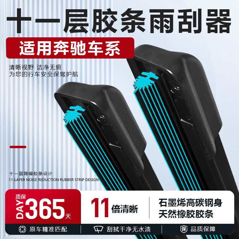 [9]适配于奔驰雨刮器A180 E300 C200 CLA CLS GLKGLCGLA无骨雨刷