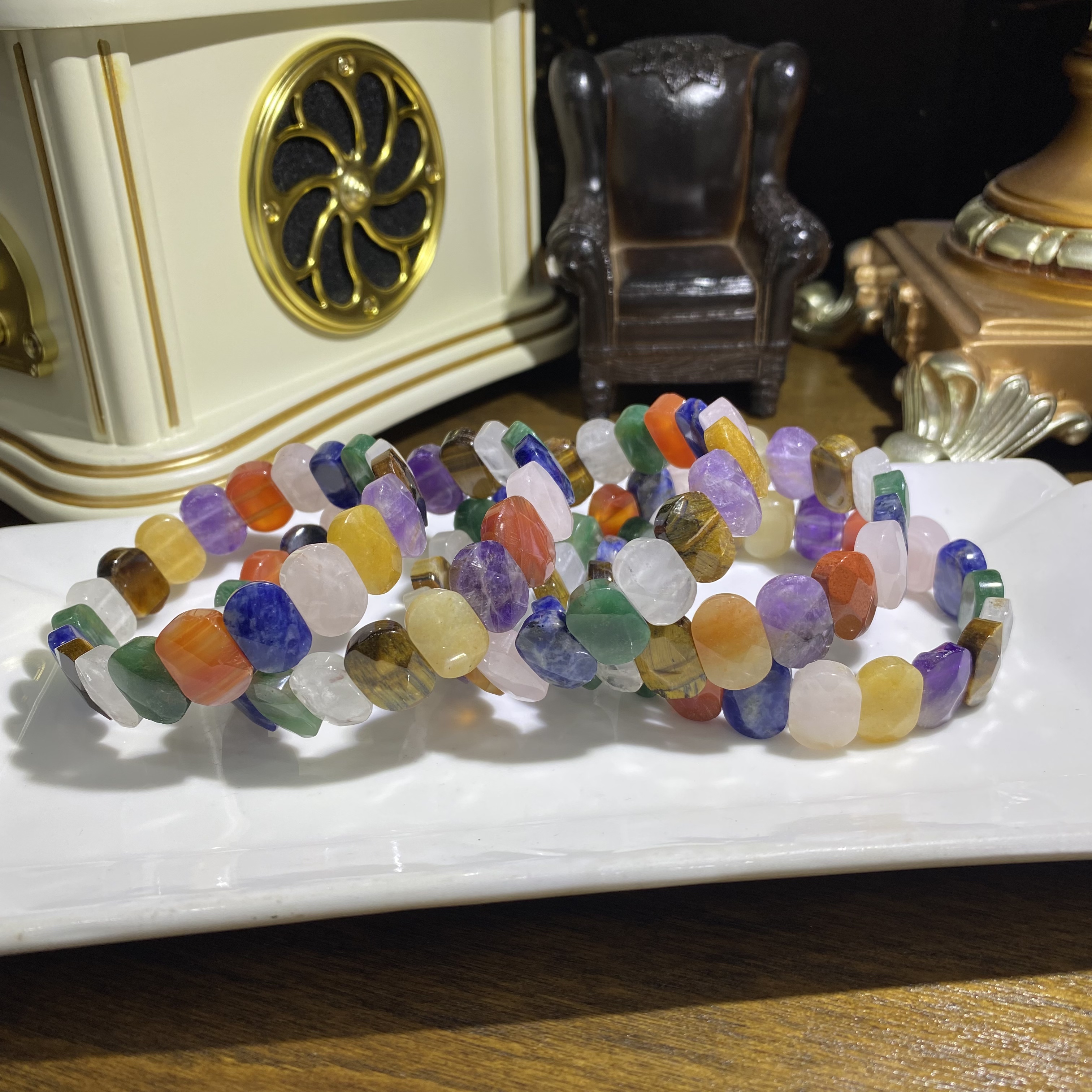 天然水晶多宝手排宽版刻面-多样性发其一C392