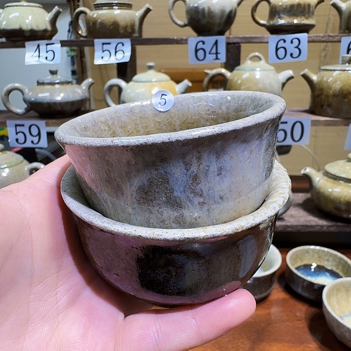 用***2建水紫陶白泥柴烧杯