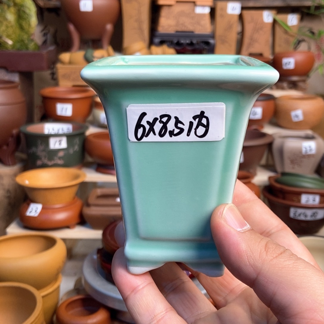 紫砂花盆内口经尺寸6×8.5