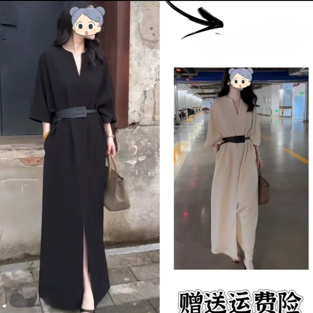 （运费补贴）老钱风松弛感女装贵气纯欲慵懒风连衣裙仙气飘飘炸街风
