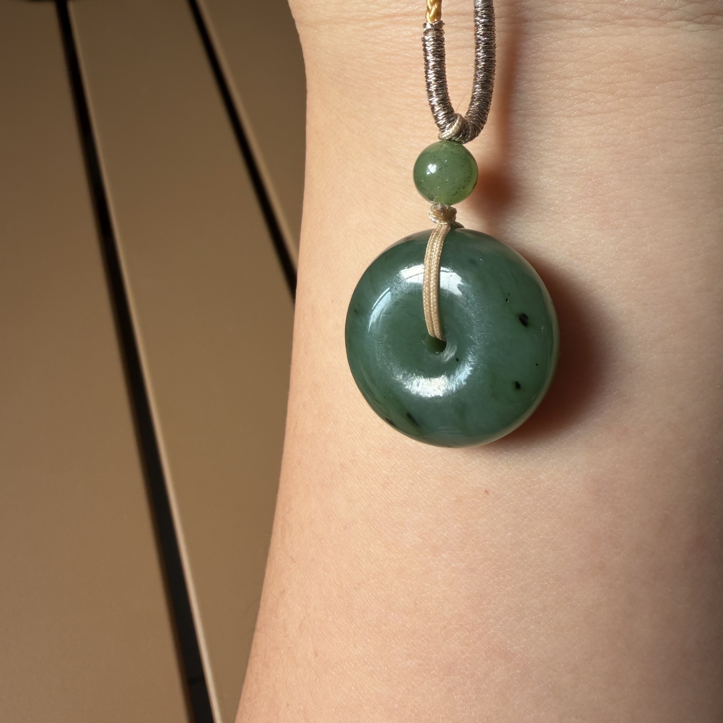 和田玉碧玉平安扣吊坠