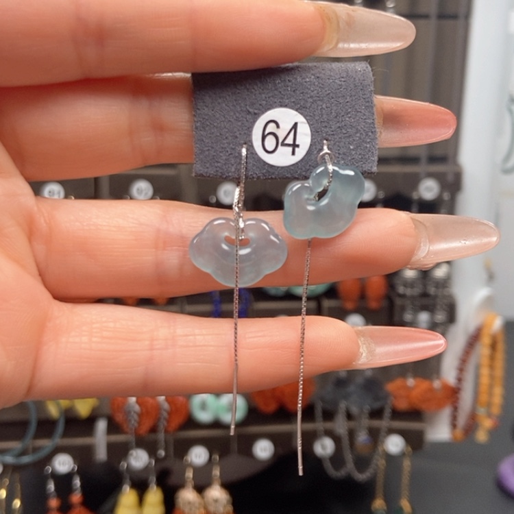 【闪购商品】翡翠耳饰银S925镶嵌耳饰