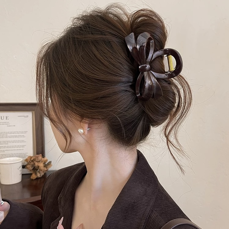008号一高品质U型弹簧蝴蝶结2025新款后脑勺盘发抓夹