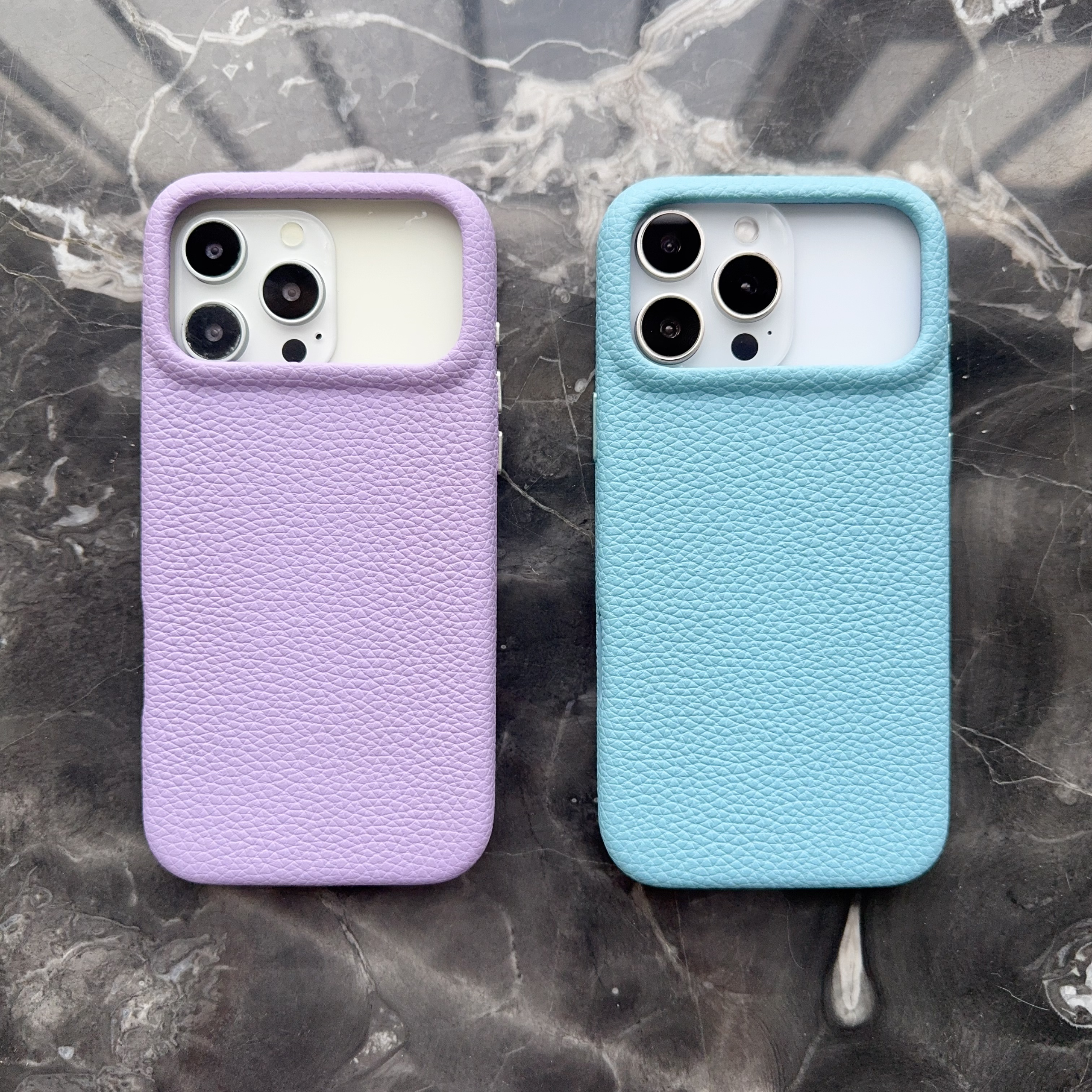 【定制款】秋冬款轻奢荔枝纹皮革磁吸全包适用于苹果17promax手机壳