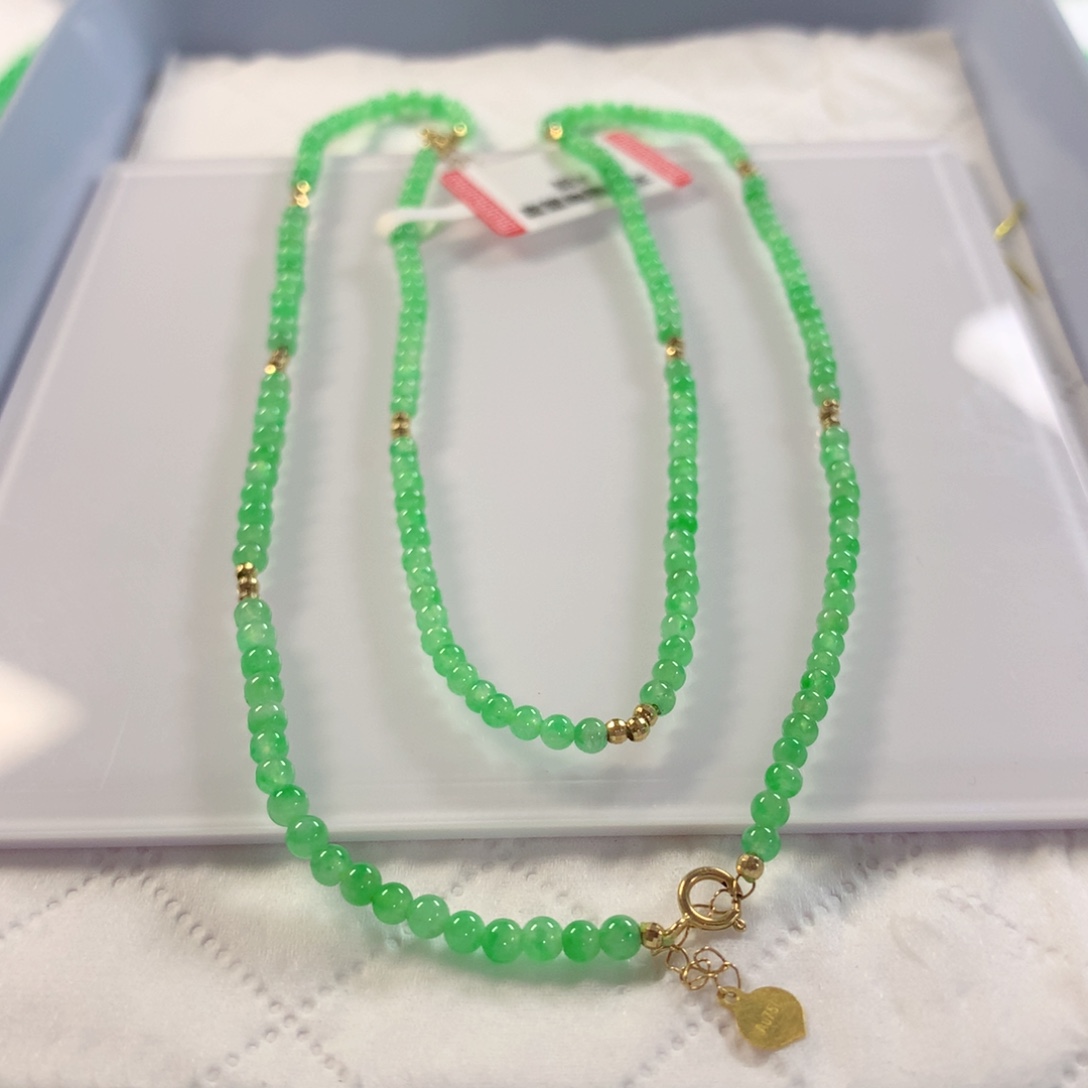 翡翠未镶嵌颈饰项链