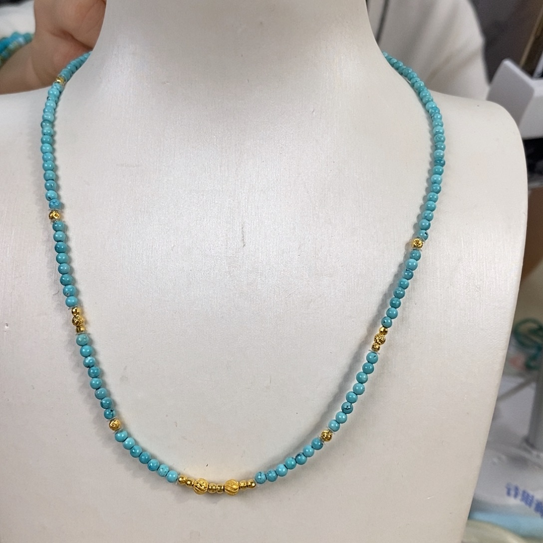 绿松石18K金镶嵌珠宝奇石