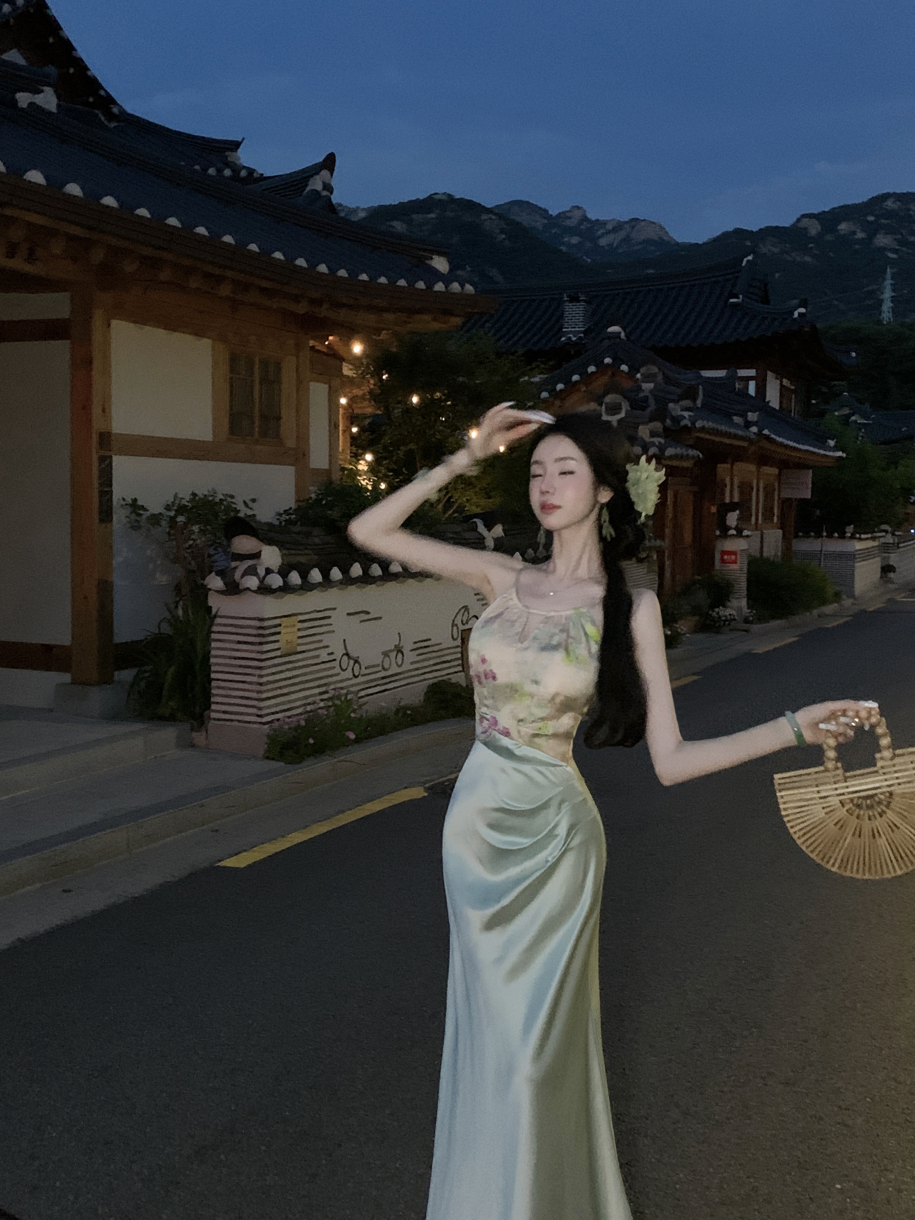 【雅乔定制 预热链接】缎面提花拼接连衣裙DYYY-25035855