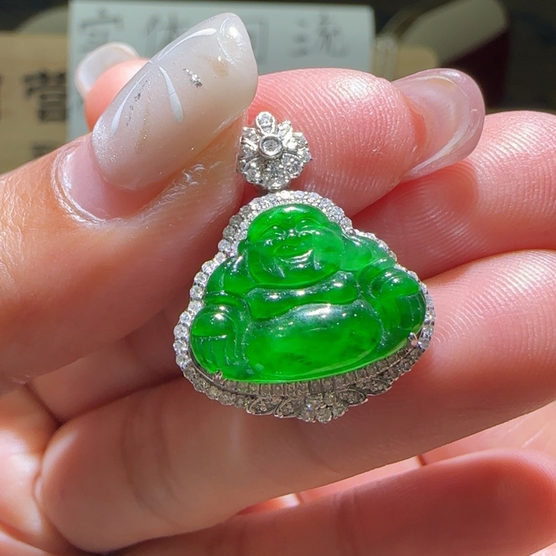 【闪购商品】翡翠颈饰18K金镶嵌天然