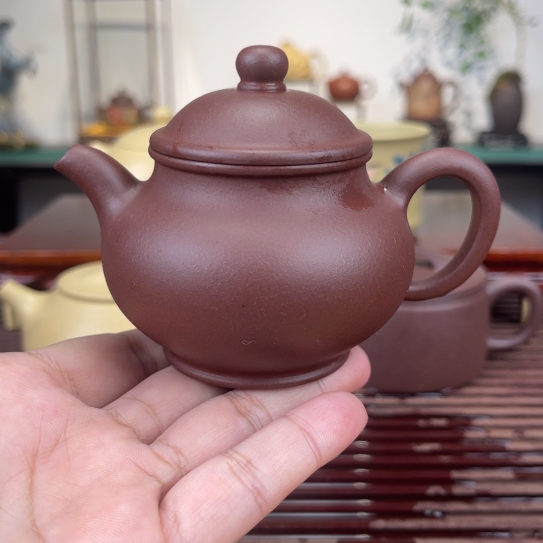 茶壶紫砂150毫升半手工紫泥潘壶
