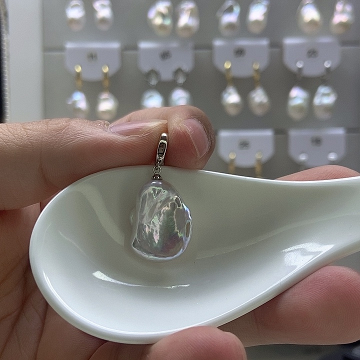 。***。颈饰淡水珍珠银S925镶嵌68