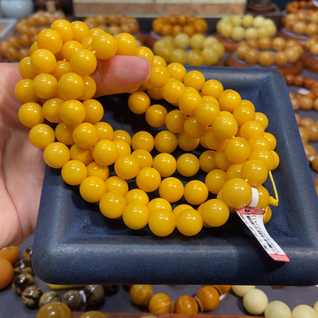 猎***狐未镶嵌琥珀手链蜜蜡