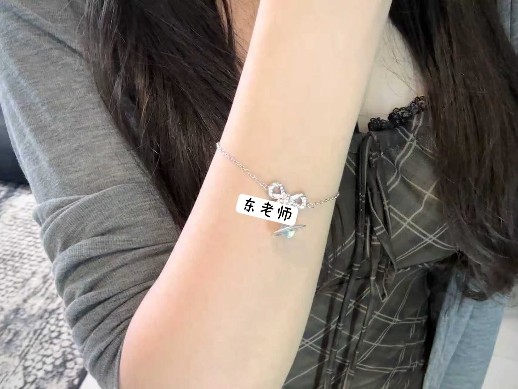 黄铜合成锆石手链 【蝴蝶结orb手链】爆款潮流手链气质时尚星球