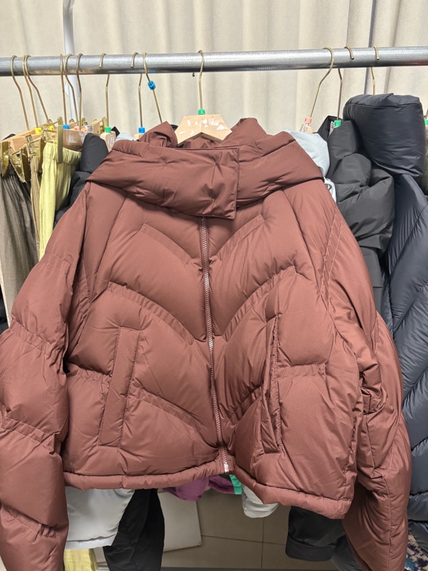 女装带帽小个子白鸭绒女士连帽拼接保暖短款