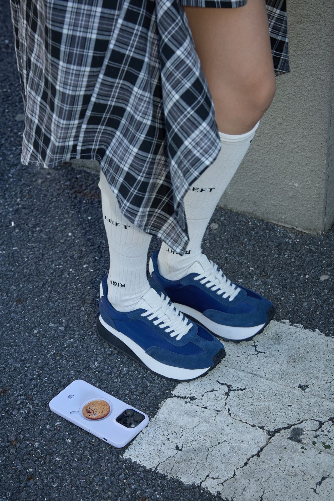 VEEFSHOW 525-1 拼色厚底阿甘鞋增高休闲运动鞋港风撞色休闲鞋