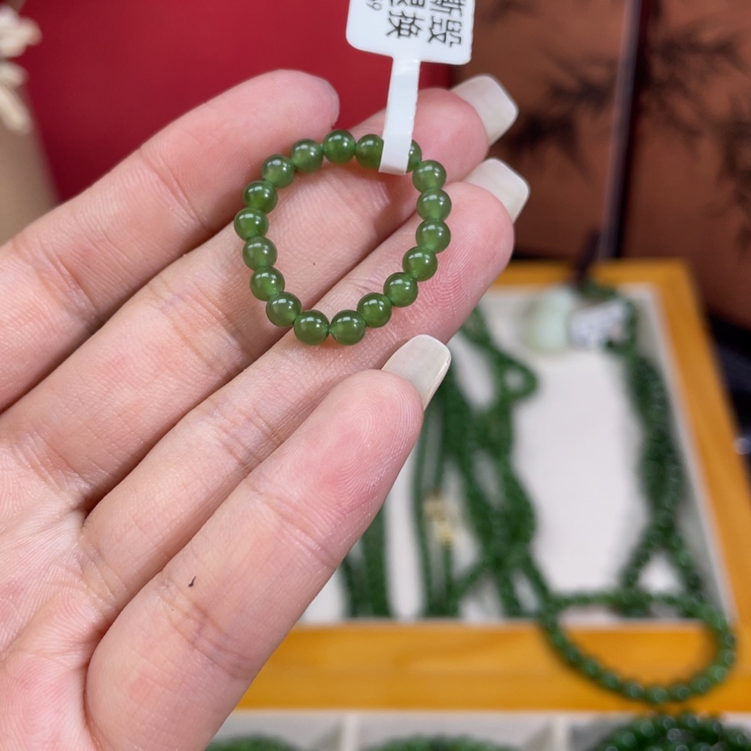 和田玉（碧玉）戒指未镶嵌4mm