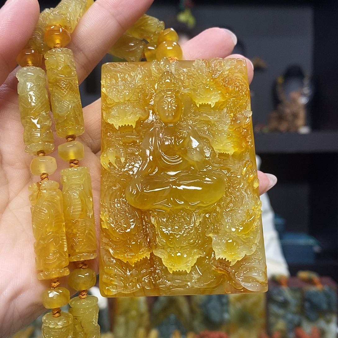 合金岫玉挂件吊坠项链