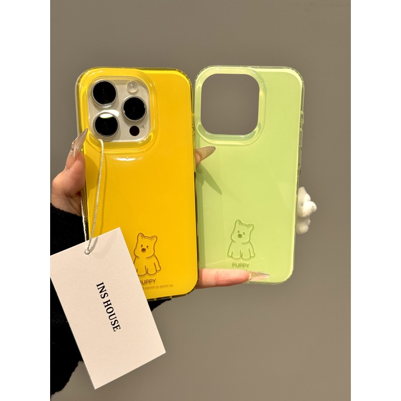 ins风简约英文线条小狗iphone17proma手机壳苹果16pro新款14pro13