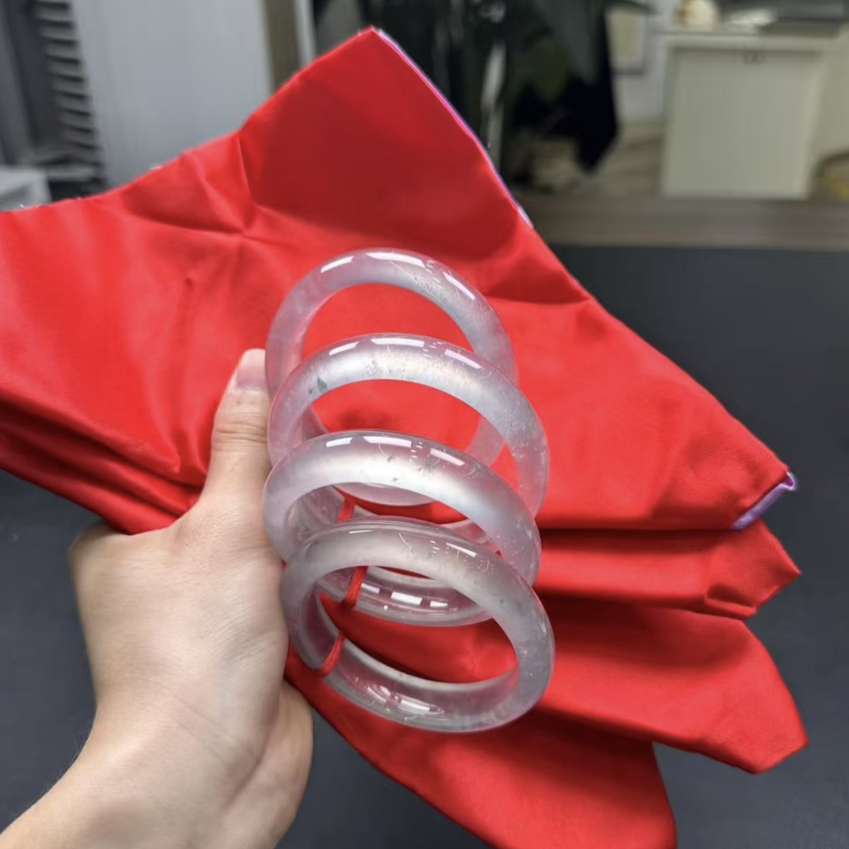 财财翡翠 圈口测量标志