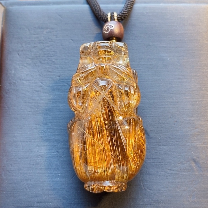 颈饰未镶嵌发晶天然铜顺发貔貅吊坠