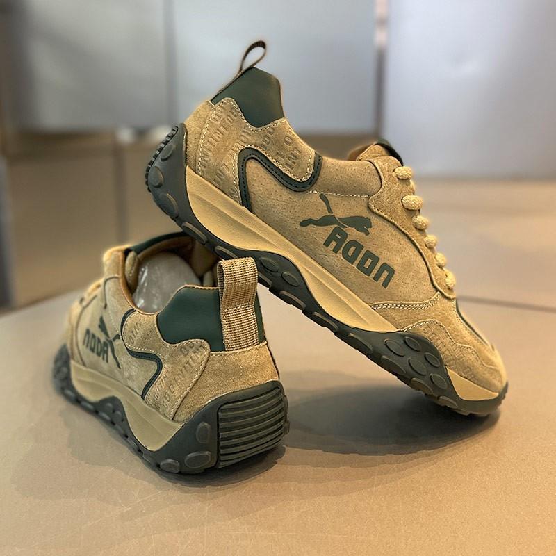 春季爆款时尚皮面耐磨男士舒适阿甘潮流百搭软底低帮开车男鞋