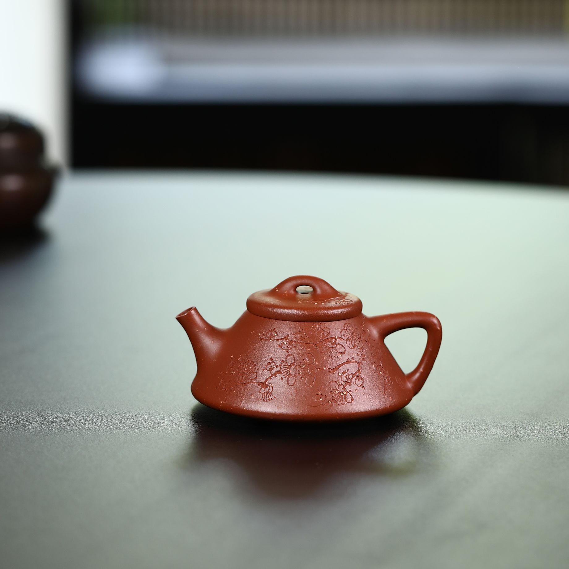 【乜系列•朱泥铺砂•文瓢】汽修厂自产极精工紫砂壶90CC薄胎精品
