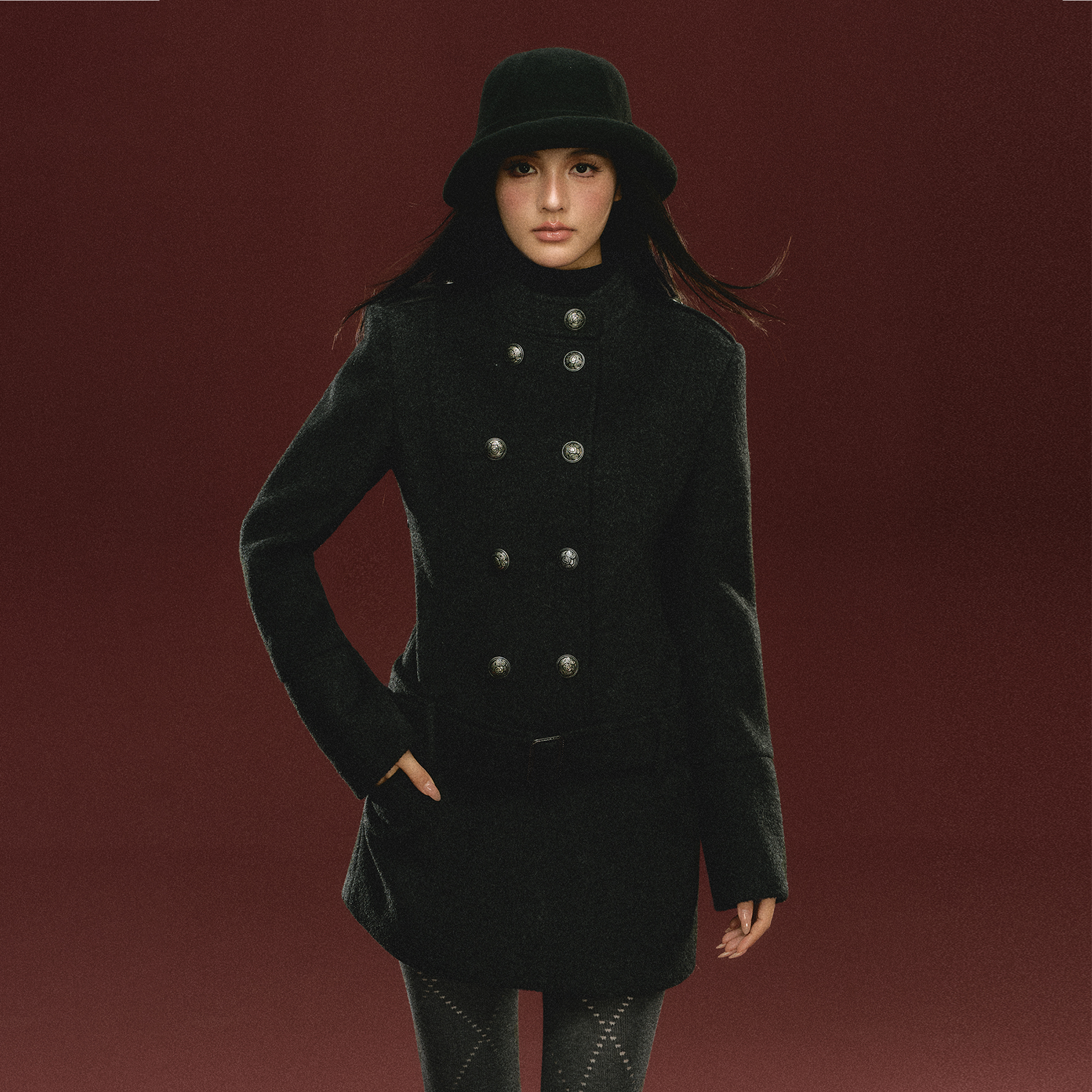 Ariseism 美式复古设计感呢子女秋冬上新款