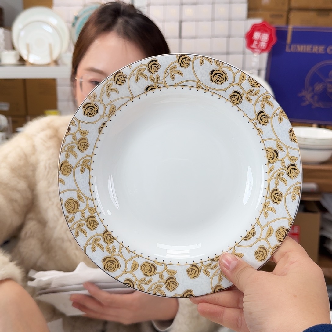 骨瓷高骨8英寸汤盘20*3.5cm一2个