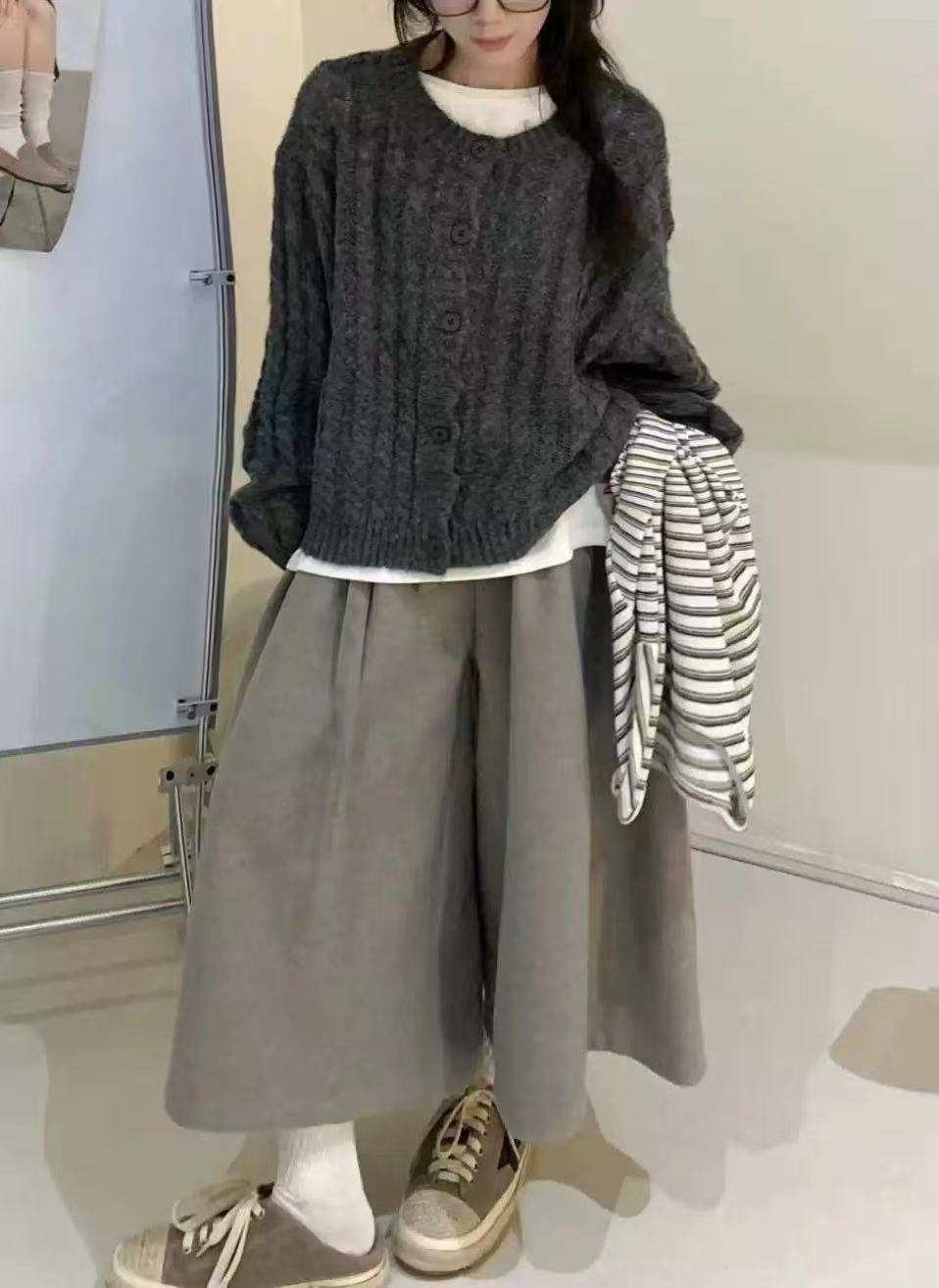 温柔森系 开衫毛衣