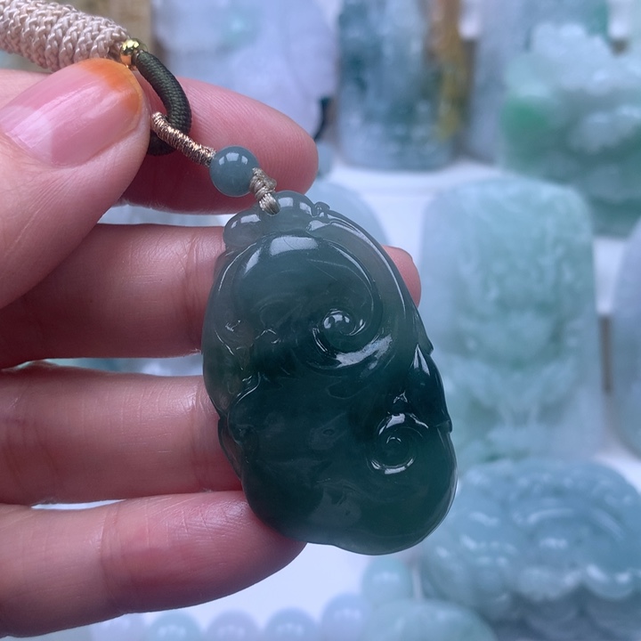 定制翡翠未镶嵌挂件冰如意挂件