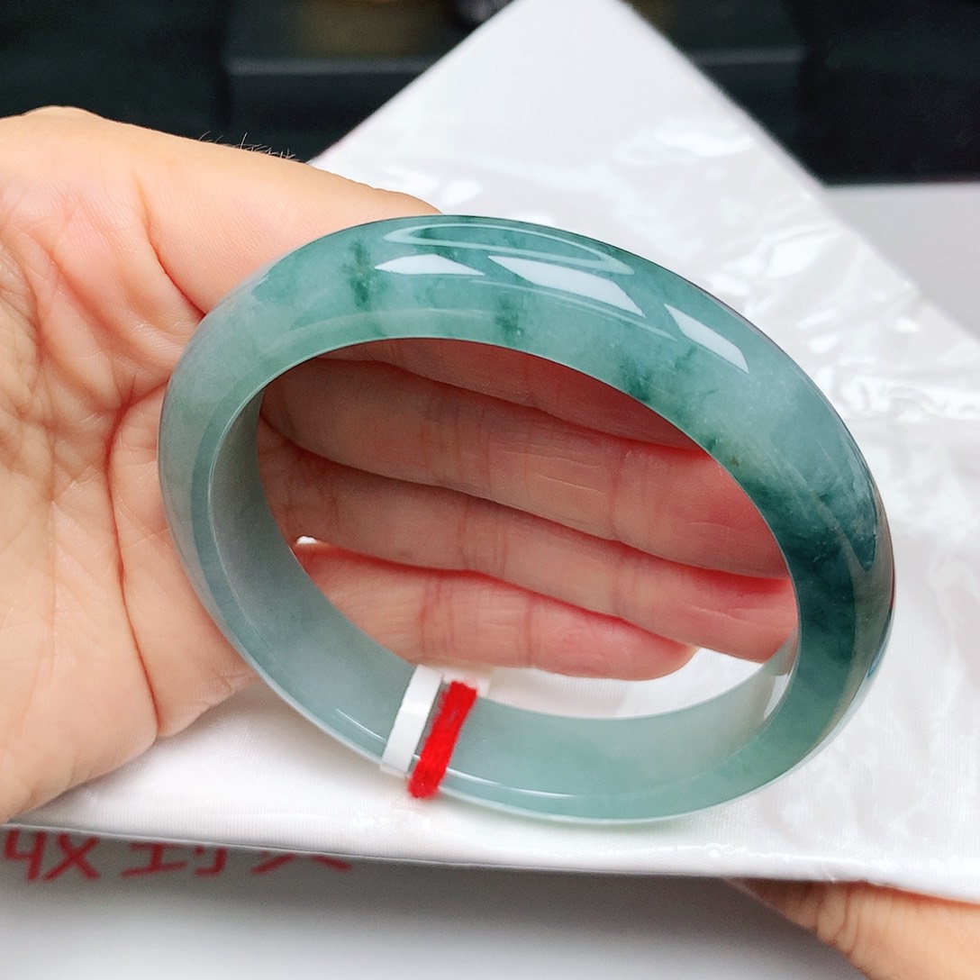 未镶嵌手镯翡翠冰蓝飘花11
