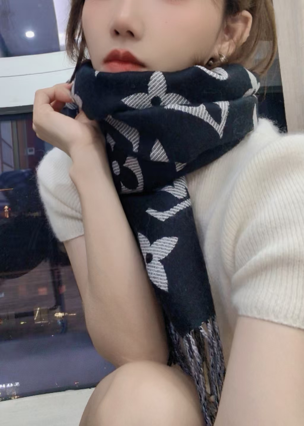 【正确版本】高奢L羊毛围巾