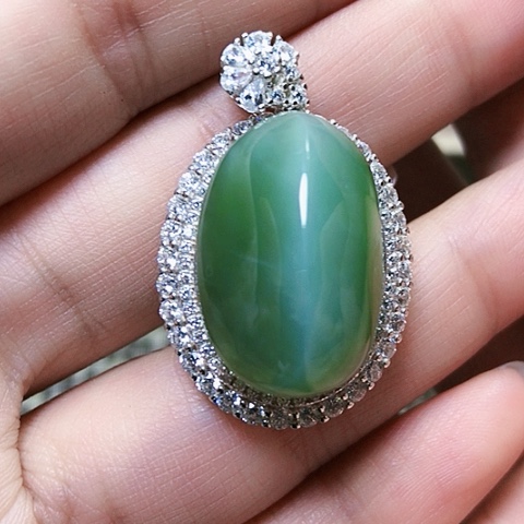 和田玉戒指银S925镶嵌