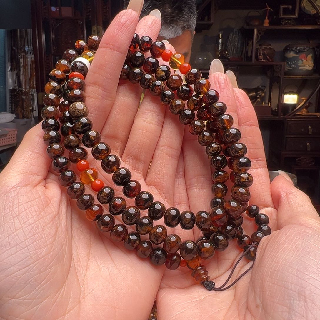 琥珀裸石未镶嵌抚顺琥珀20363。8mm