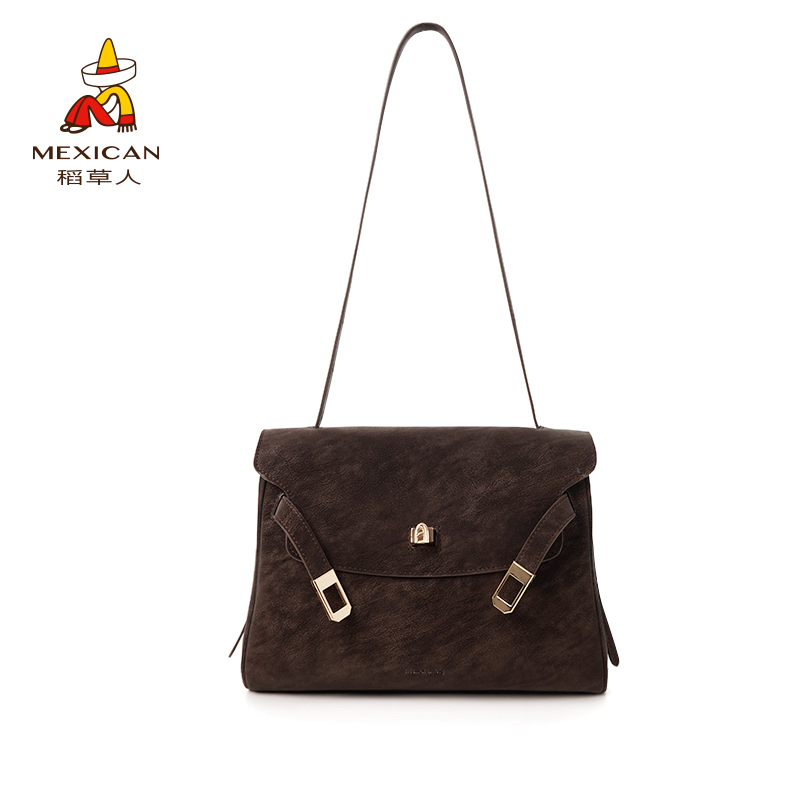 稻草人25秋季新款凯莉邮差擦色时尚休闲百搭通勤单肩斜挎包