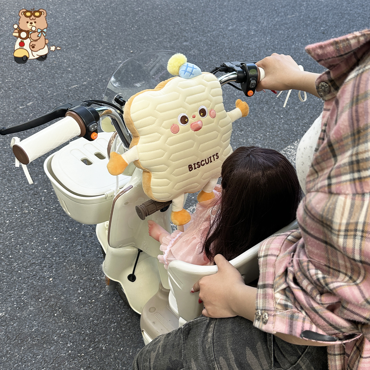 电动车防撞垫儿童座椅护头枕通用宝宝卡通加厚防撞头神器四季通用