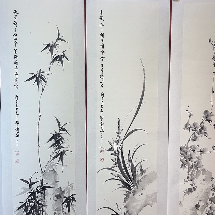 国画听兰老师花鸟