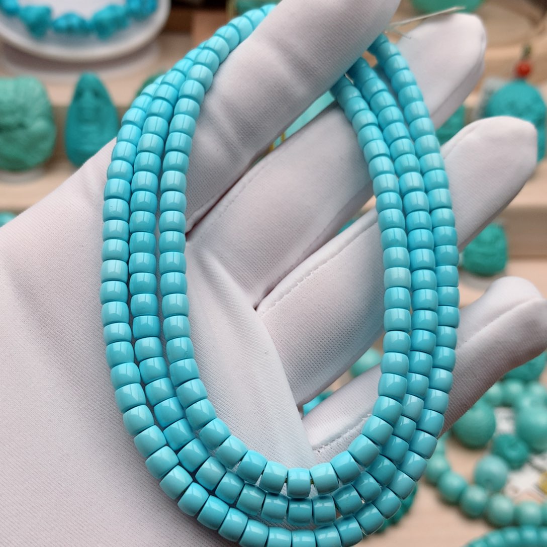 绿松石珠宝奇石未镶嵌4.5mm