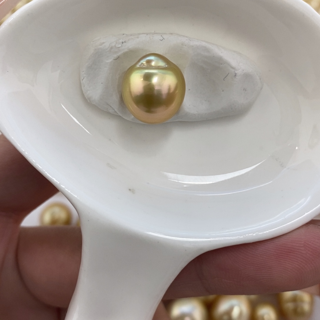 未镶嵌裸珠海水珍珠金珠彩虹光单珠12+款后无暇