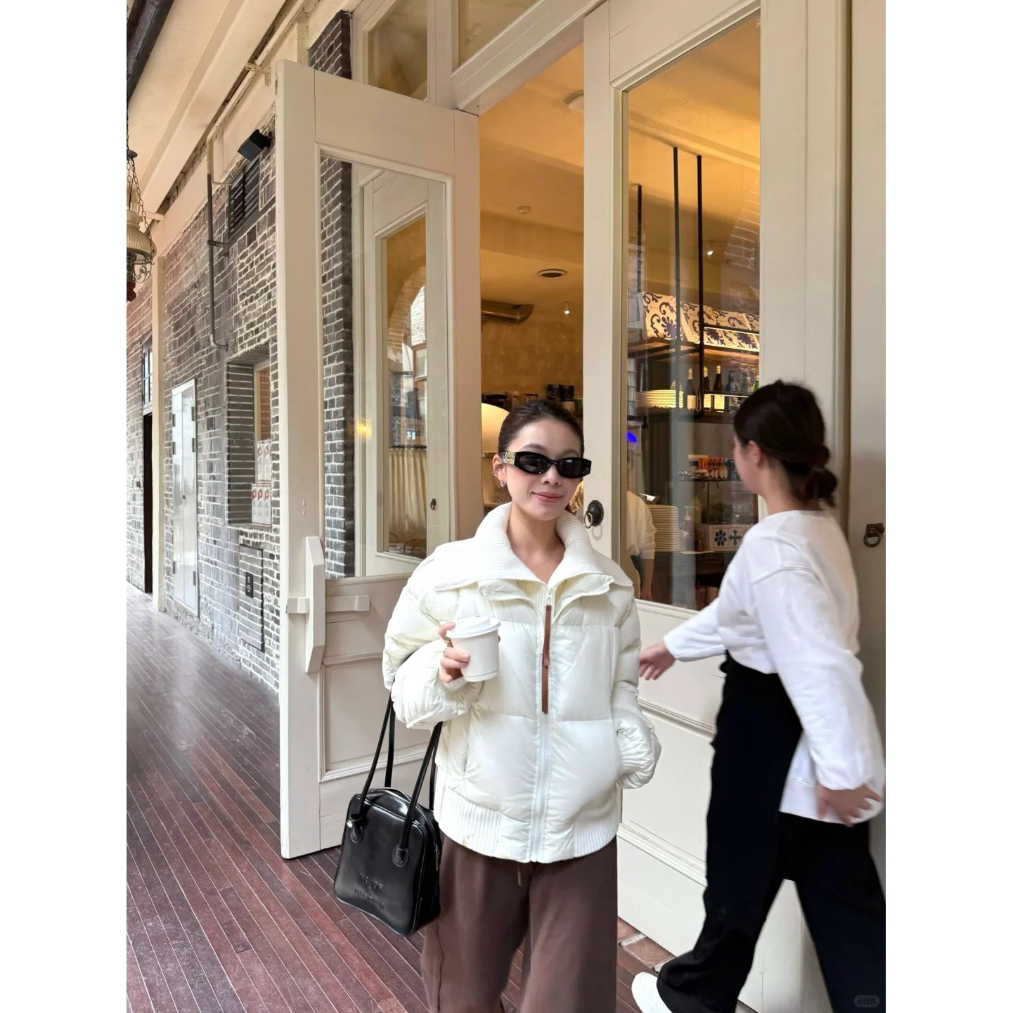 半高领设计感针织拼接翻领棉服女冬季新款加厚保暖棉衣外套超好看