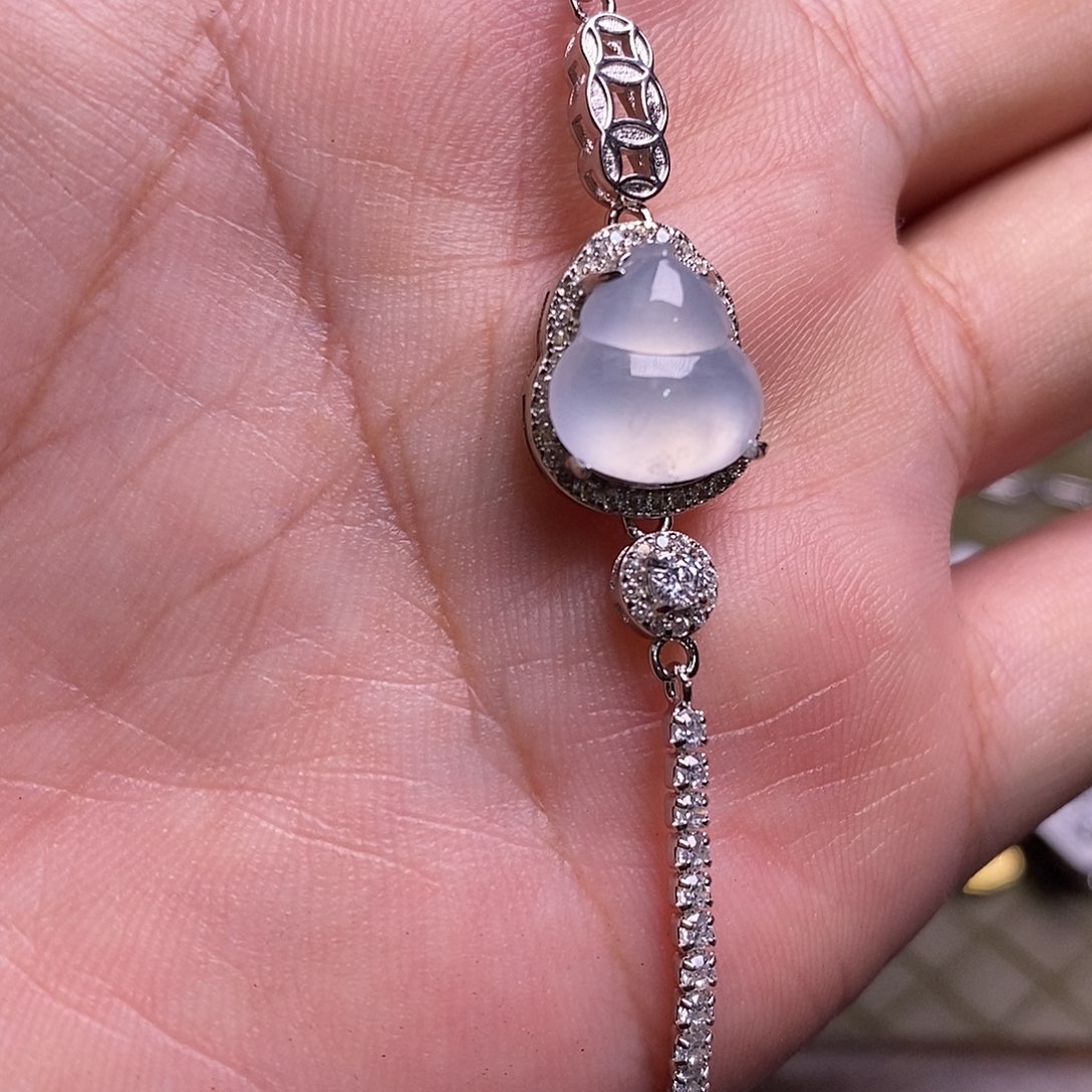 翡翠银S925镶嵌手链葫芦手链