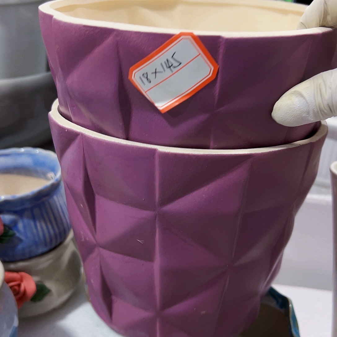 有孔，外贸尾单陶瓷花盆凑单10米包邮