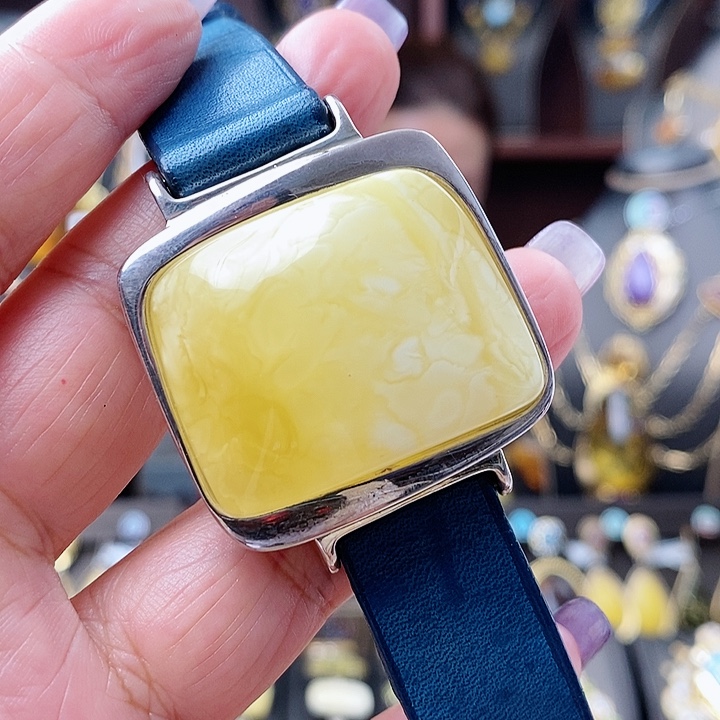 琥珀手链银S925镶嵌手表款