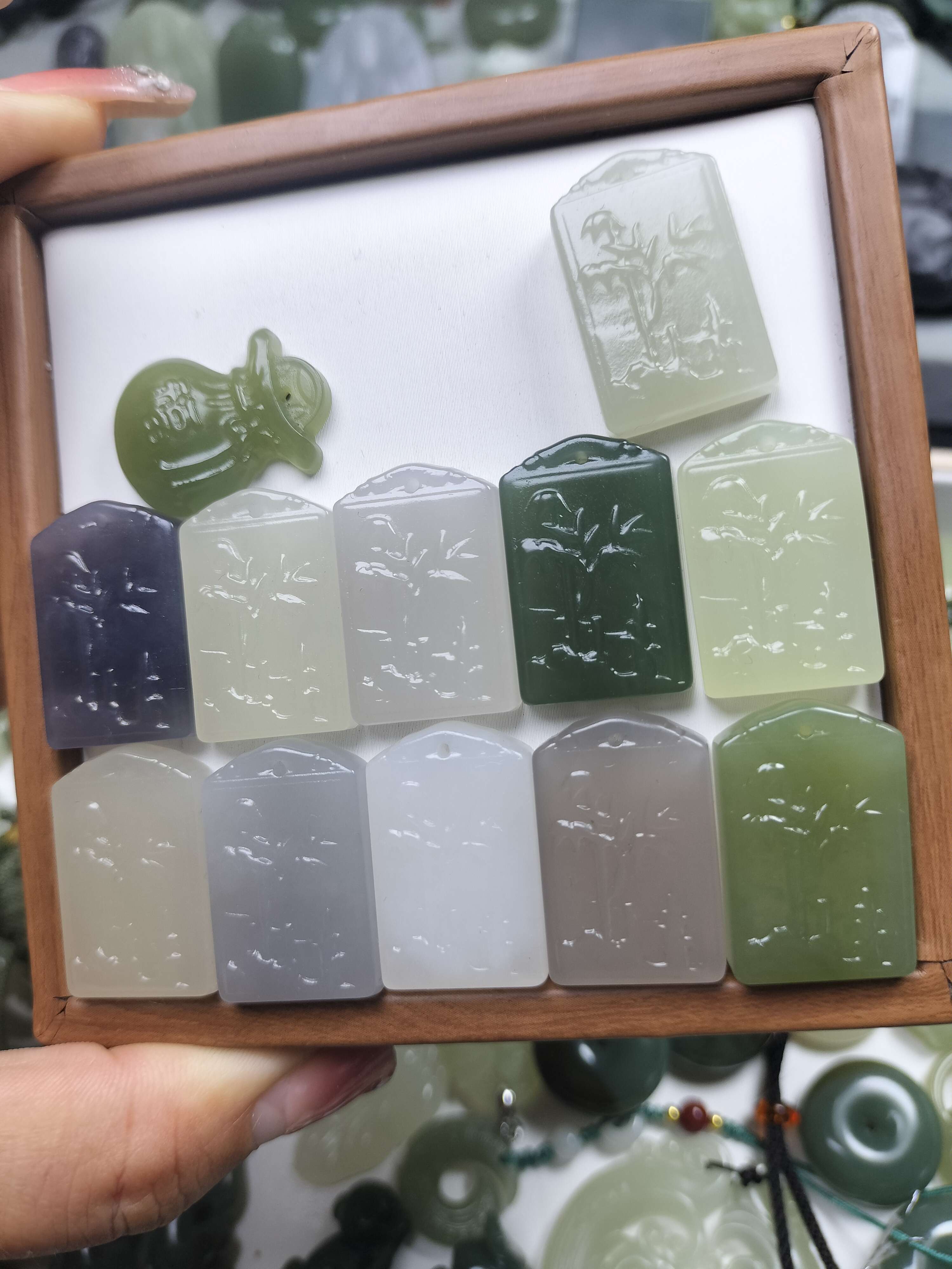 天然和田玉竹节牌子 节节高升（拍一发一）多样性发货一个