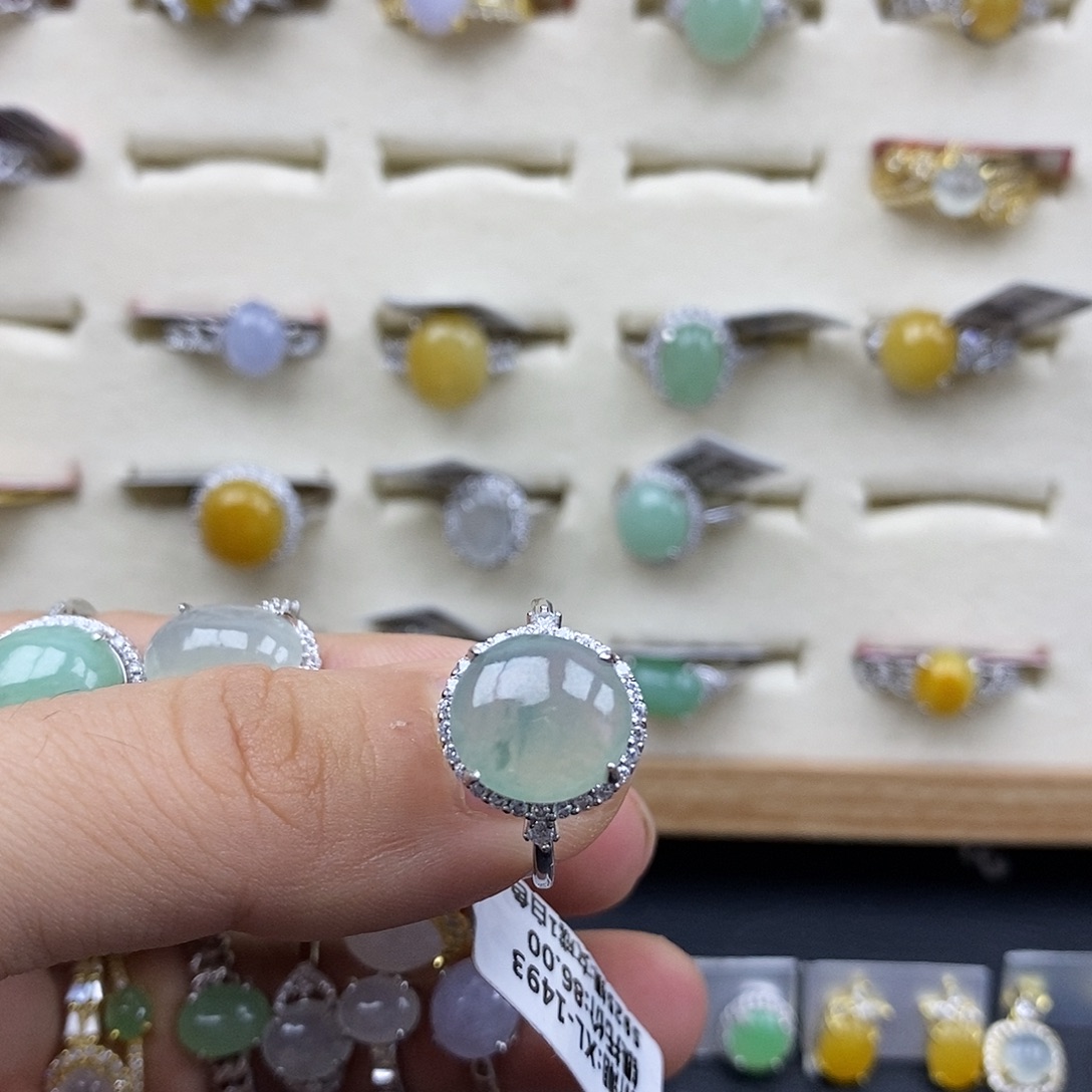 翡翠银S925镶嵌戒指