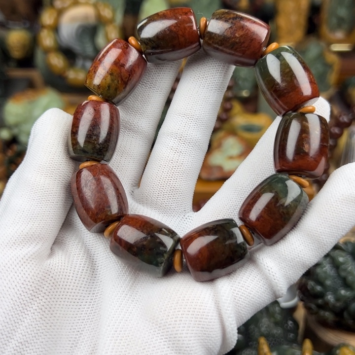 岫岩河磨玉（透闪石质玉）手串未镶嵌侠**逢