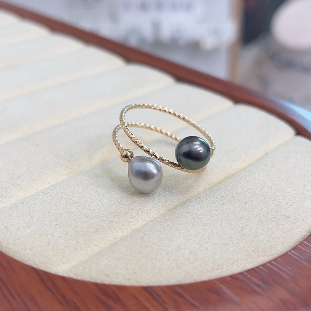 银S925镶嵌海水珍珠戒指